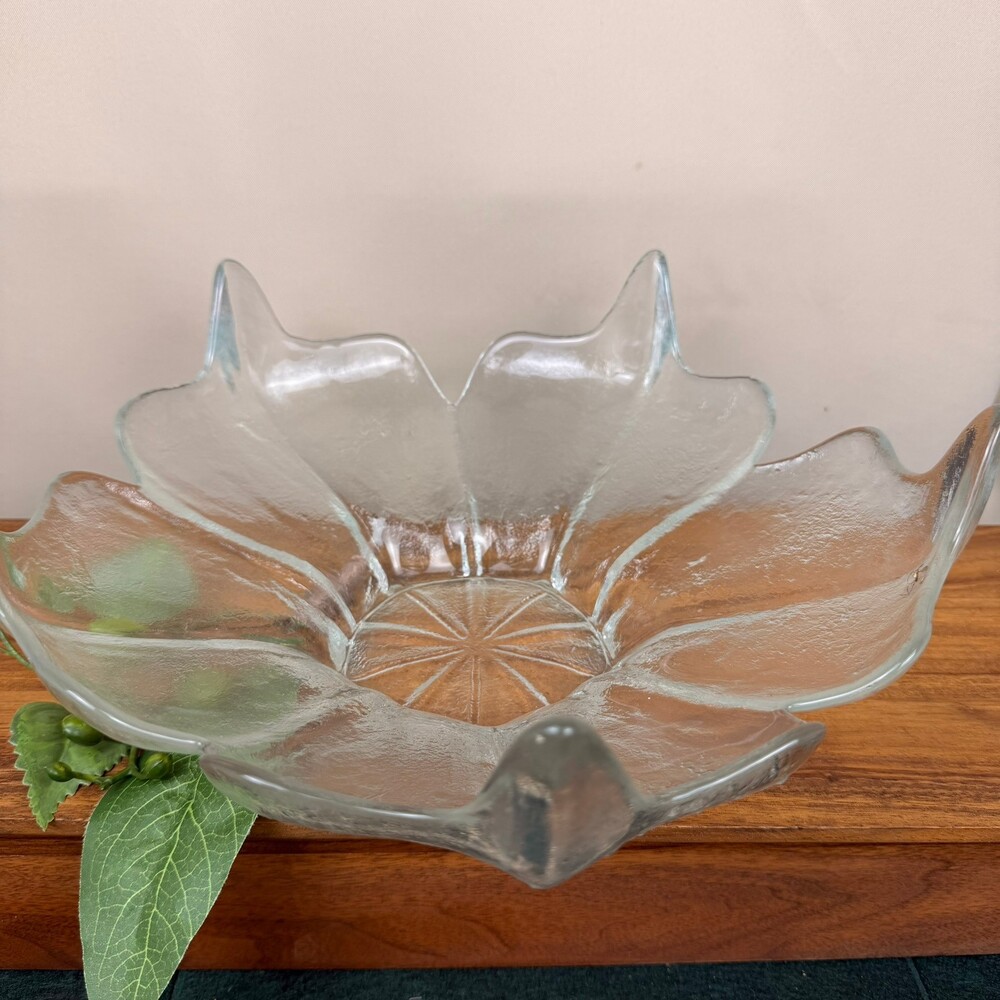 Viking Glass Hustard Epic Stockholm Clear Spiked Lotus 13" Bowl MCM
